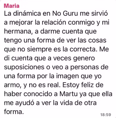 Captura de WhatsApp testimonio 6